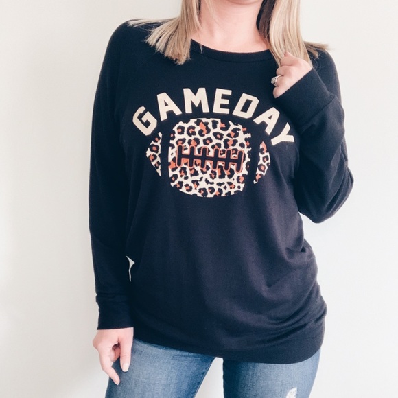 Youdivine Collection Sweaters - Leopard Print Game Day Football Top